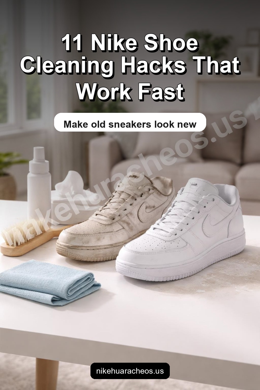 Pinterest image for 11 Nike Shoe Cleaning Hacks That Make Old Sneakers Look Brand New