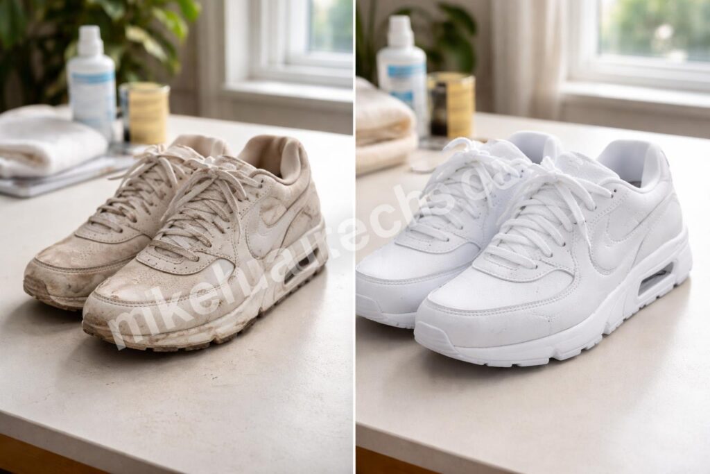 Nike sneakers before after cleaning hack