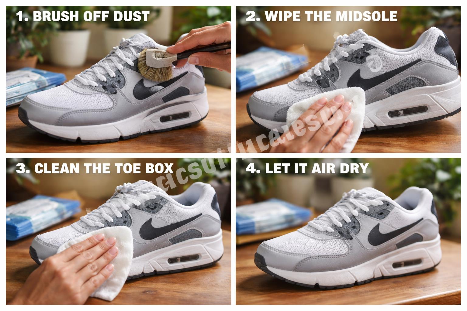 Step by step nike sneaker cleaning wipes