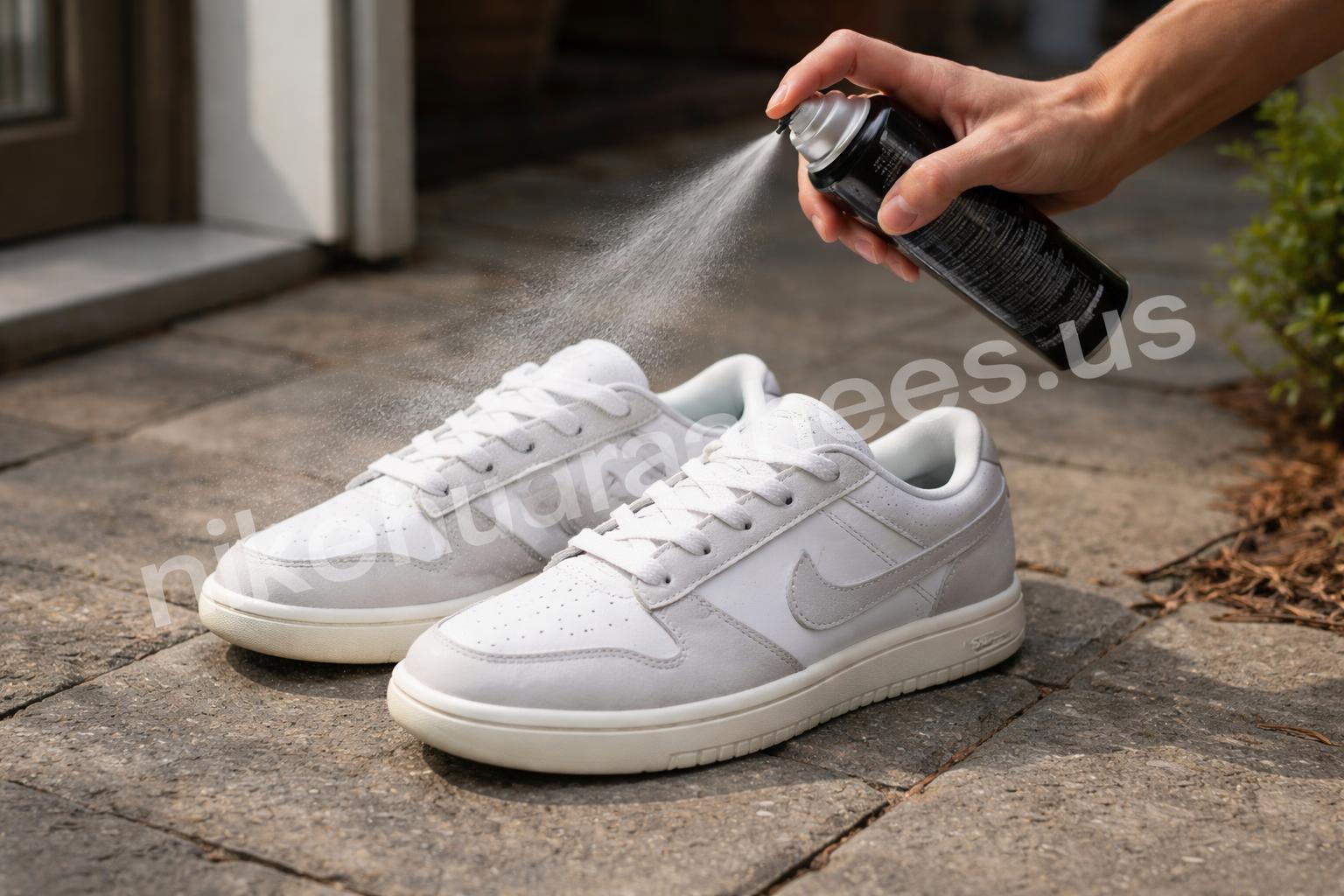 Water repellent spray on leather nike shoes
