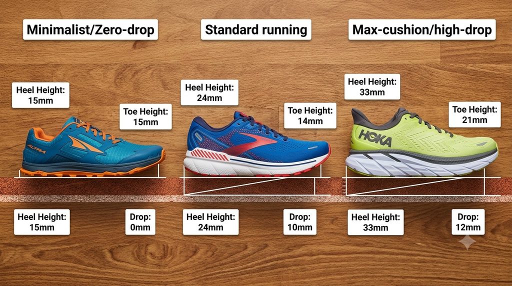 different heel to toe drops